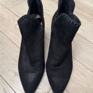 Sole Society Black Studded Pointed-Toe Ankle Booties